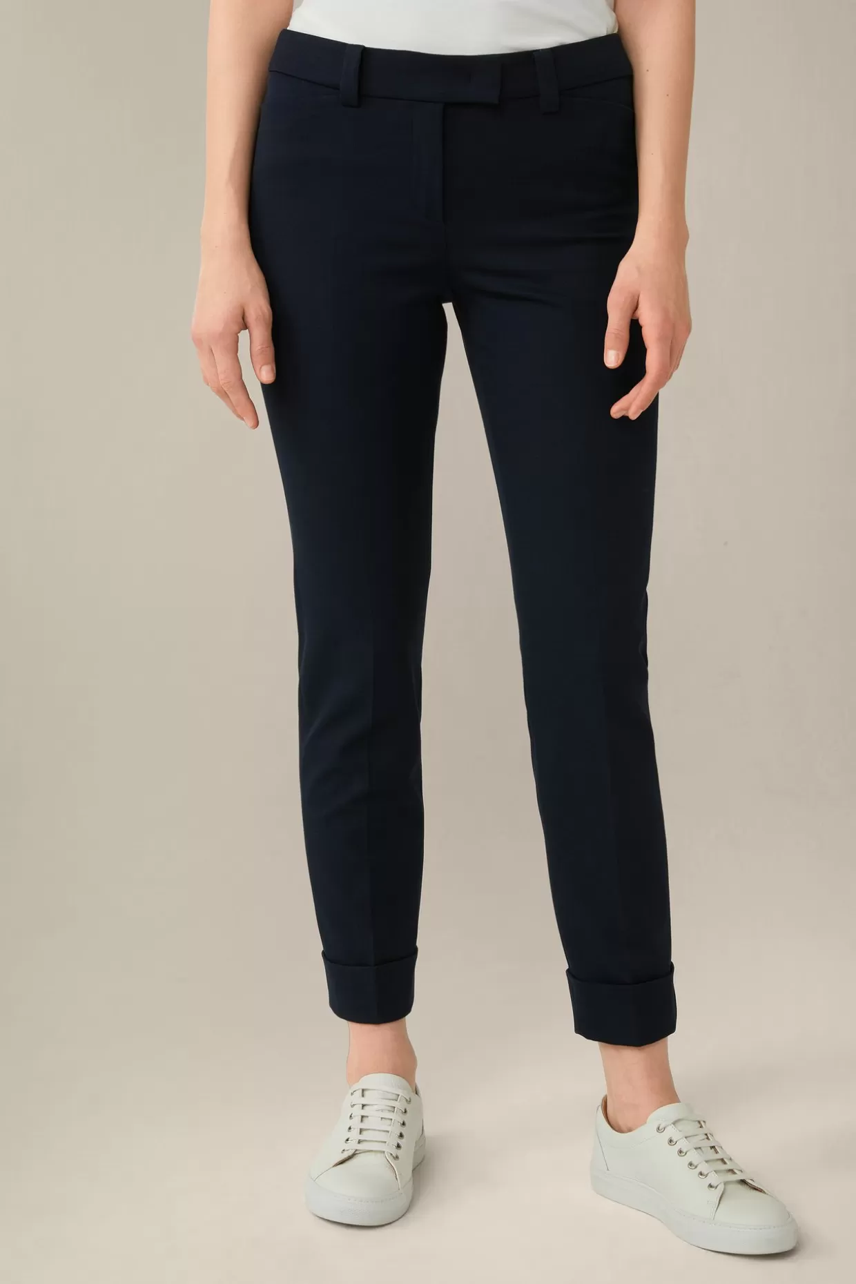 Damen Windsor Baumwoll-Bi-Stretch-Chino Mit Umschlag In