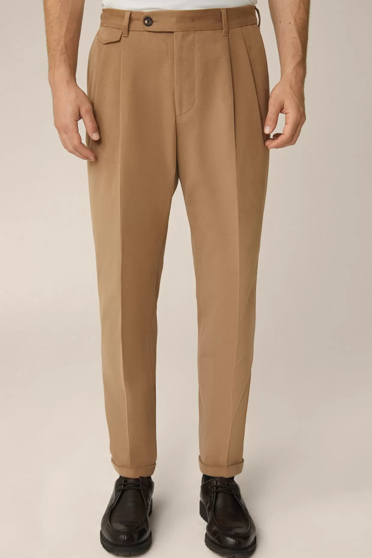 Herren Windsor Baumwollmix-Hose Serpo In Camel-Braun