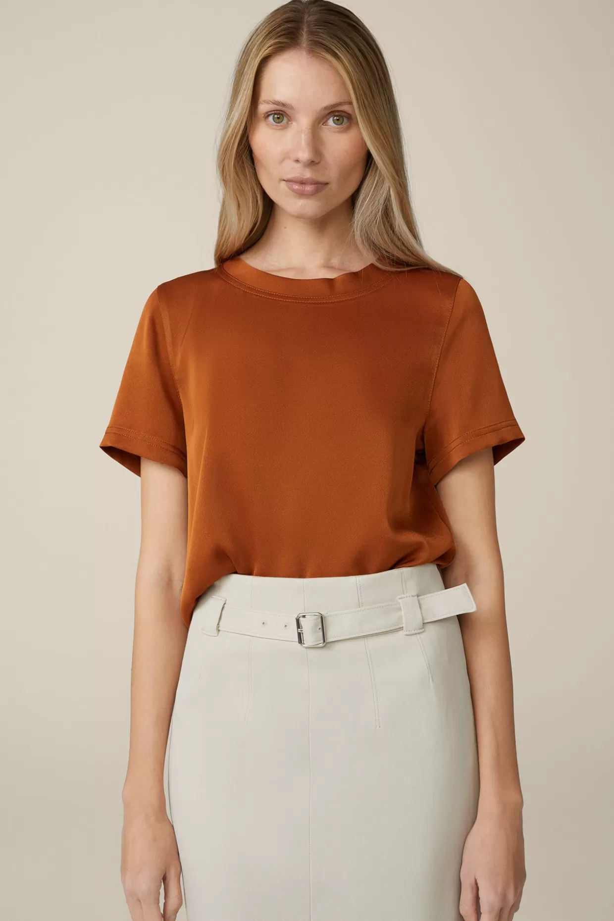 Damen Windsor Crepe-Blusen-Shirt In