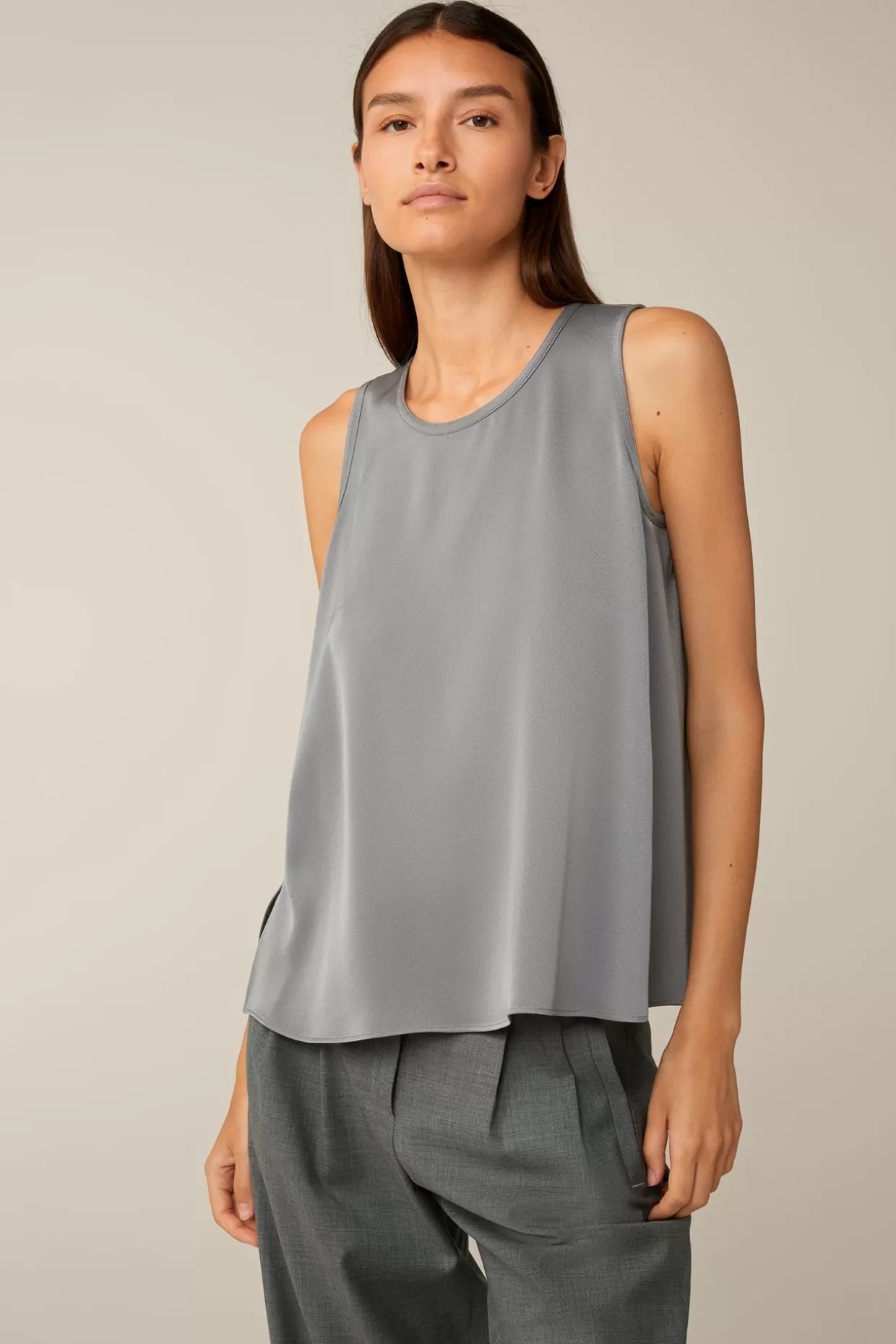 Damen Windsor Crepe-Blusen-Top In