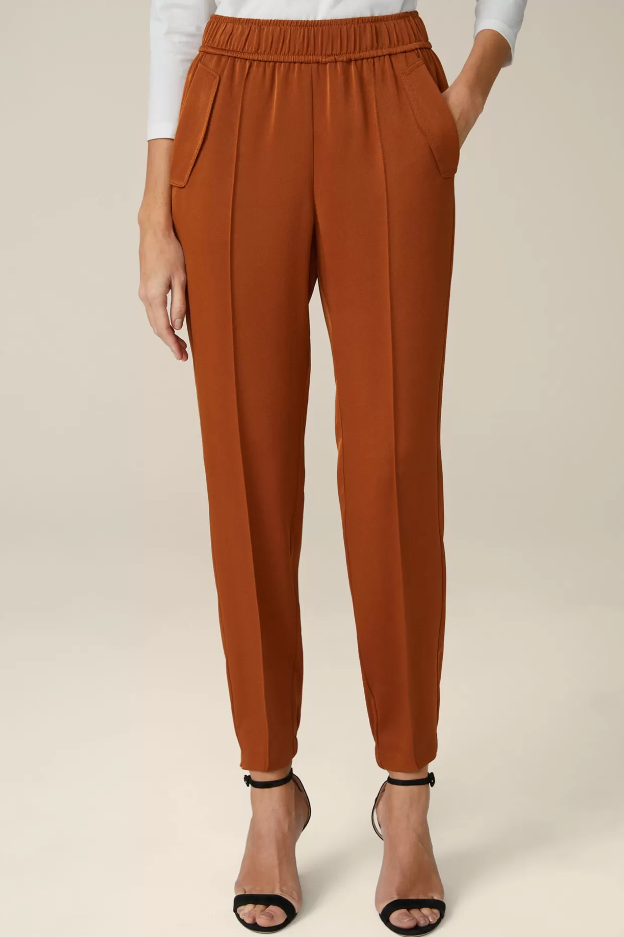 Damen Windsor Crepe-Hose Im Jogger-Stil In