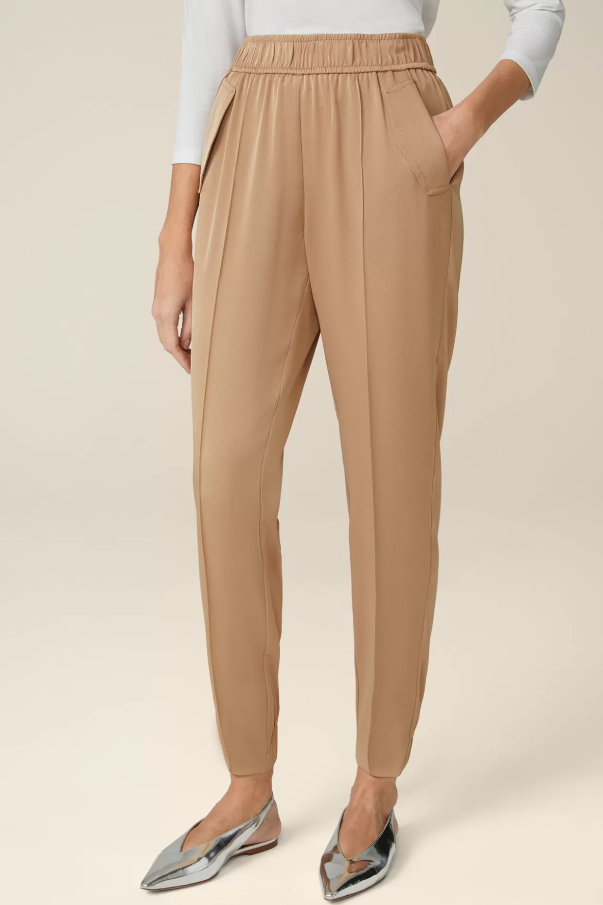 Damen Windsor Crepe-Hose Im Jogger-Stil In