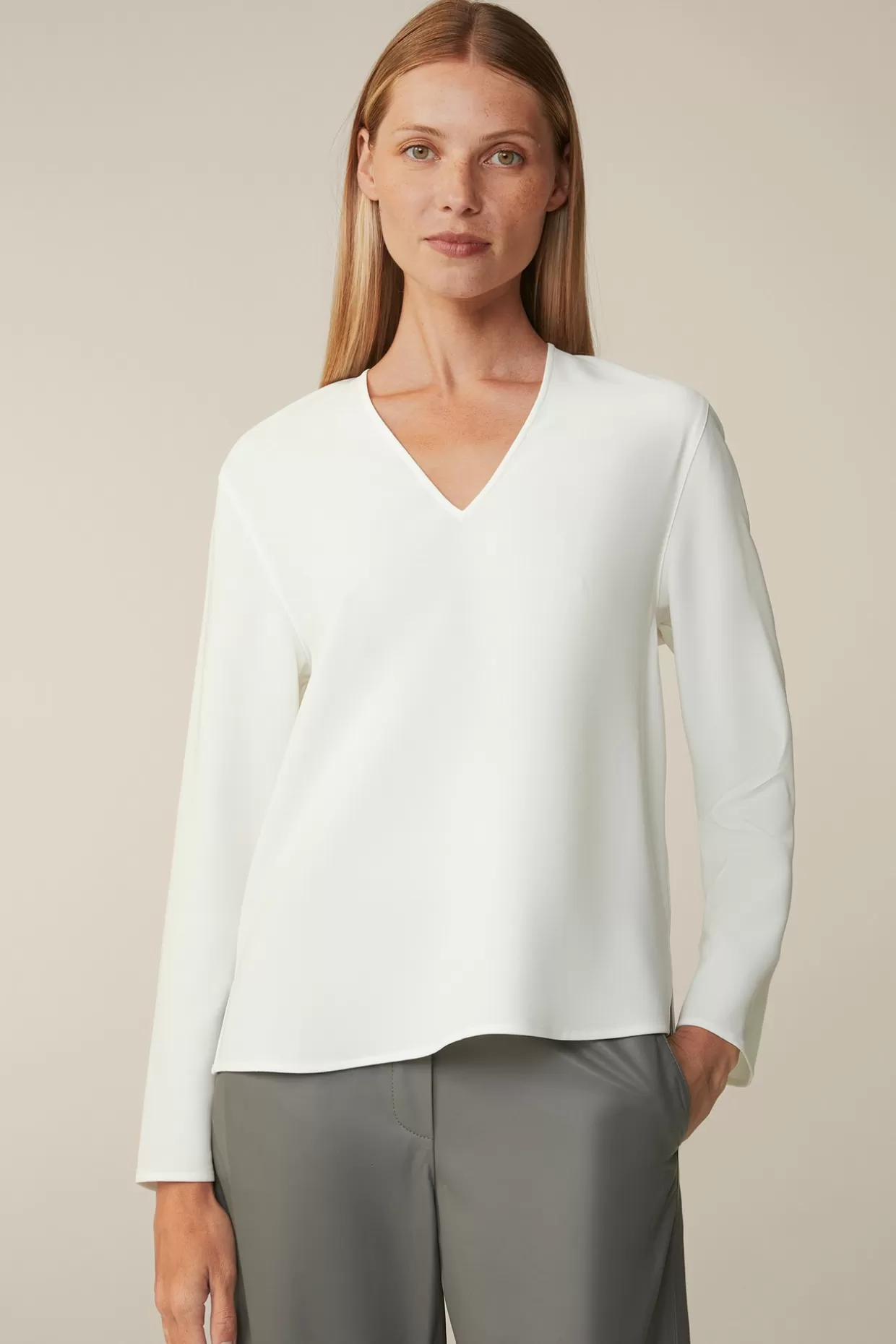 Damen Windsor Crepe-Langarm-Bluse In