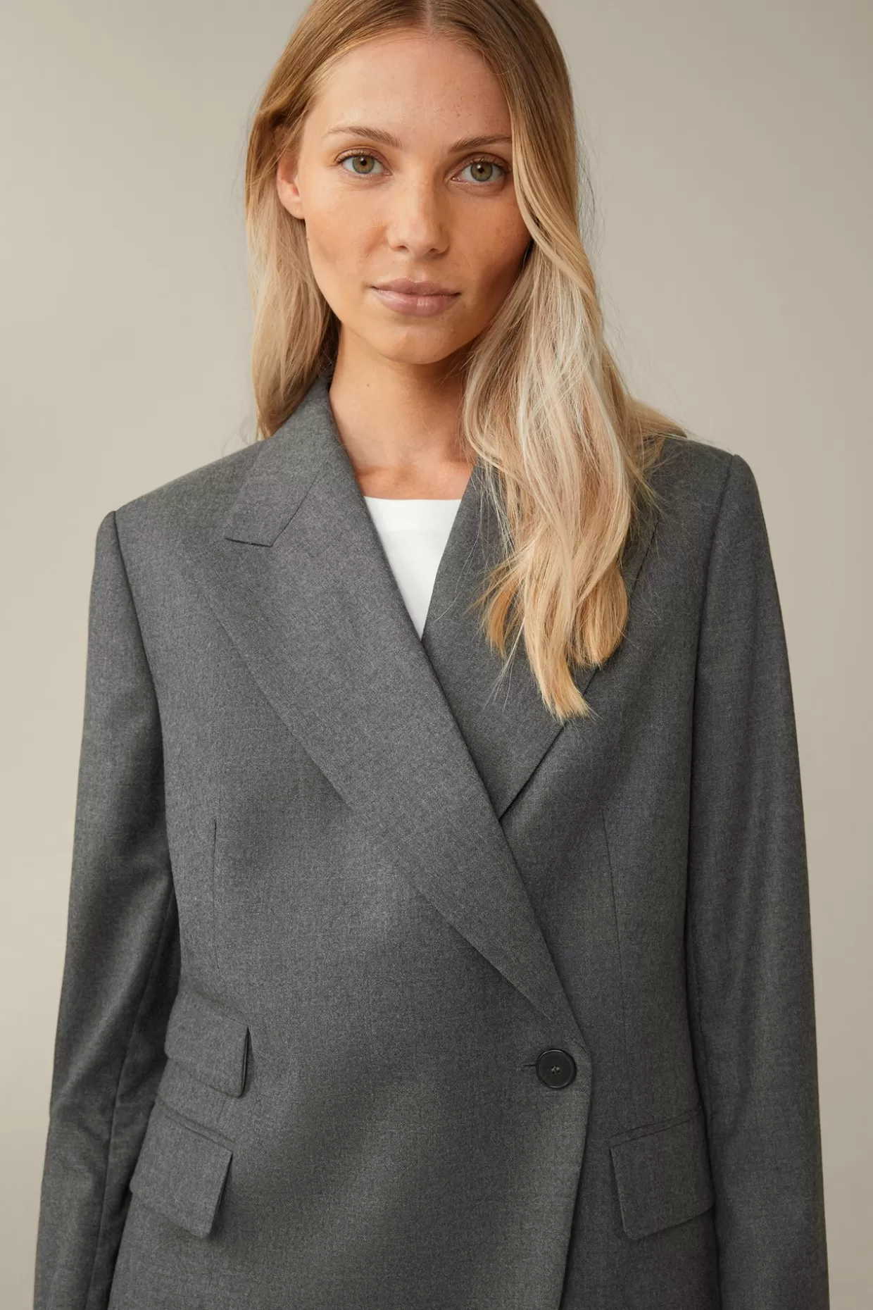 Damen Windsor Flanell-Doppelreiher-Blazer In