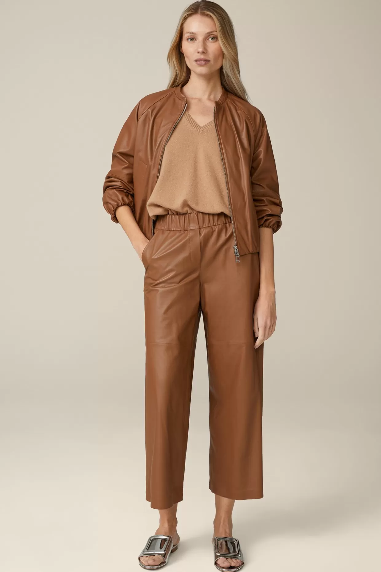 Damen Windsor Lammnappa-Leder-Culotte In