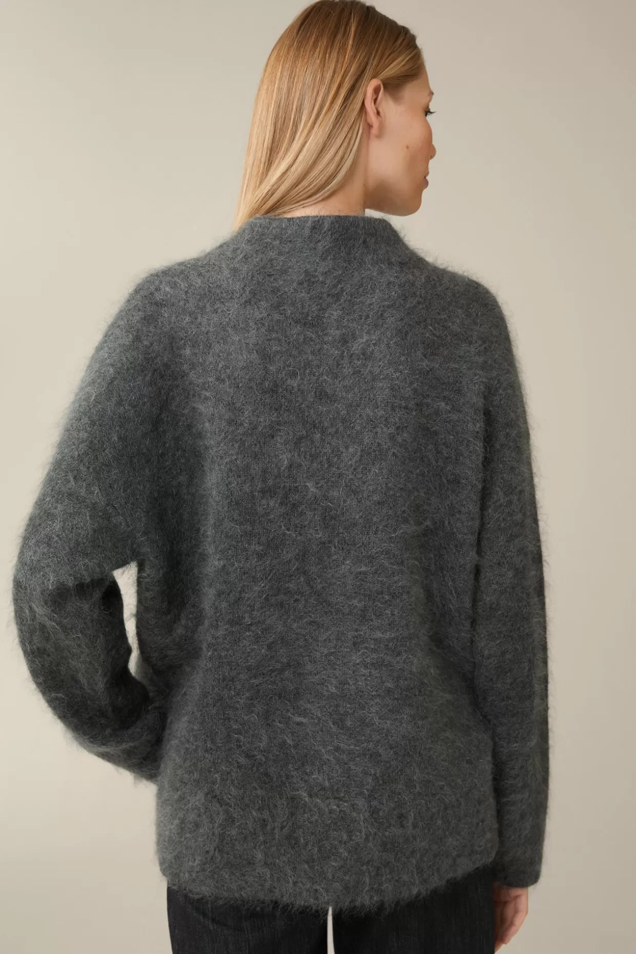 Damen Windsor Mohair-Wollmix-Stehkragen-Pullover In