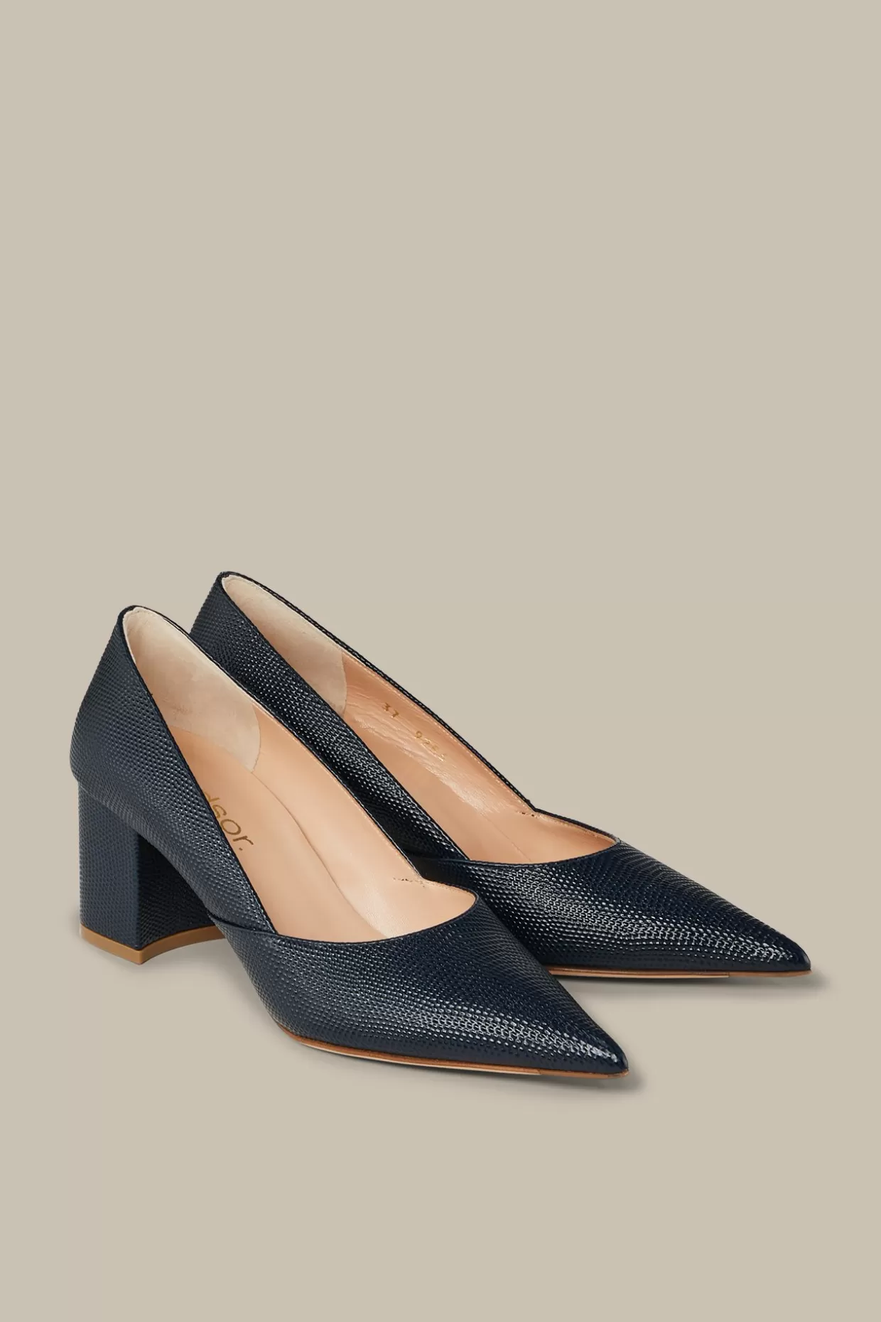 Damen Windsor Pumps Mit Blockabsatz Aus Nappaleder In , By Unutzer