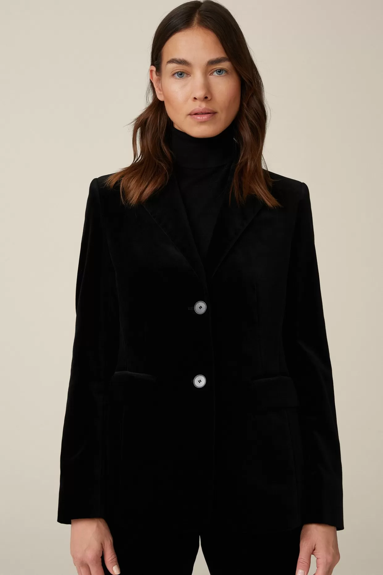 Damen Windsor Samt-Blazer In