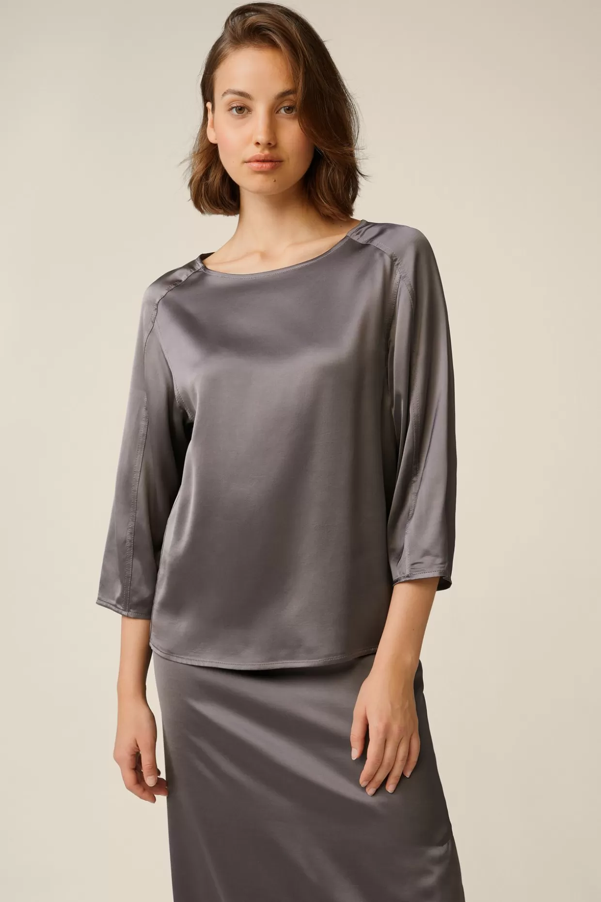 Damen Windsor Satin-Bluse In