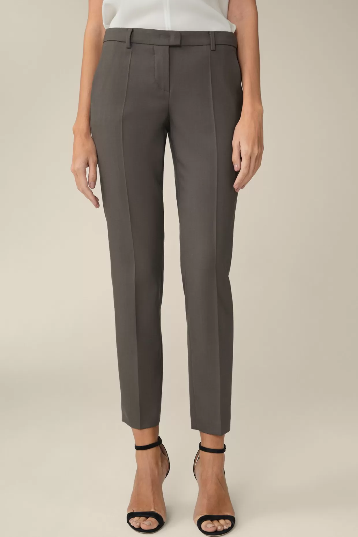 Damen Windsor Schurwoll-Anzug-Hose In Taupe