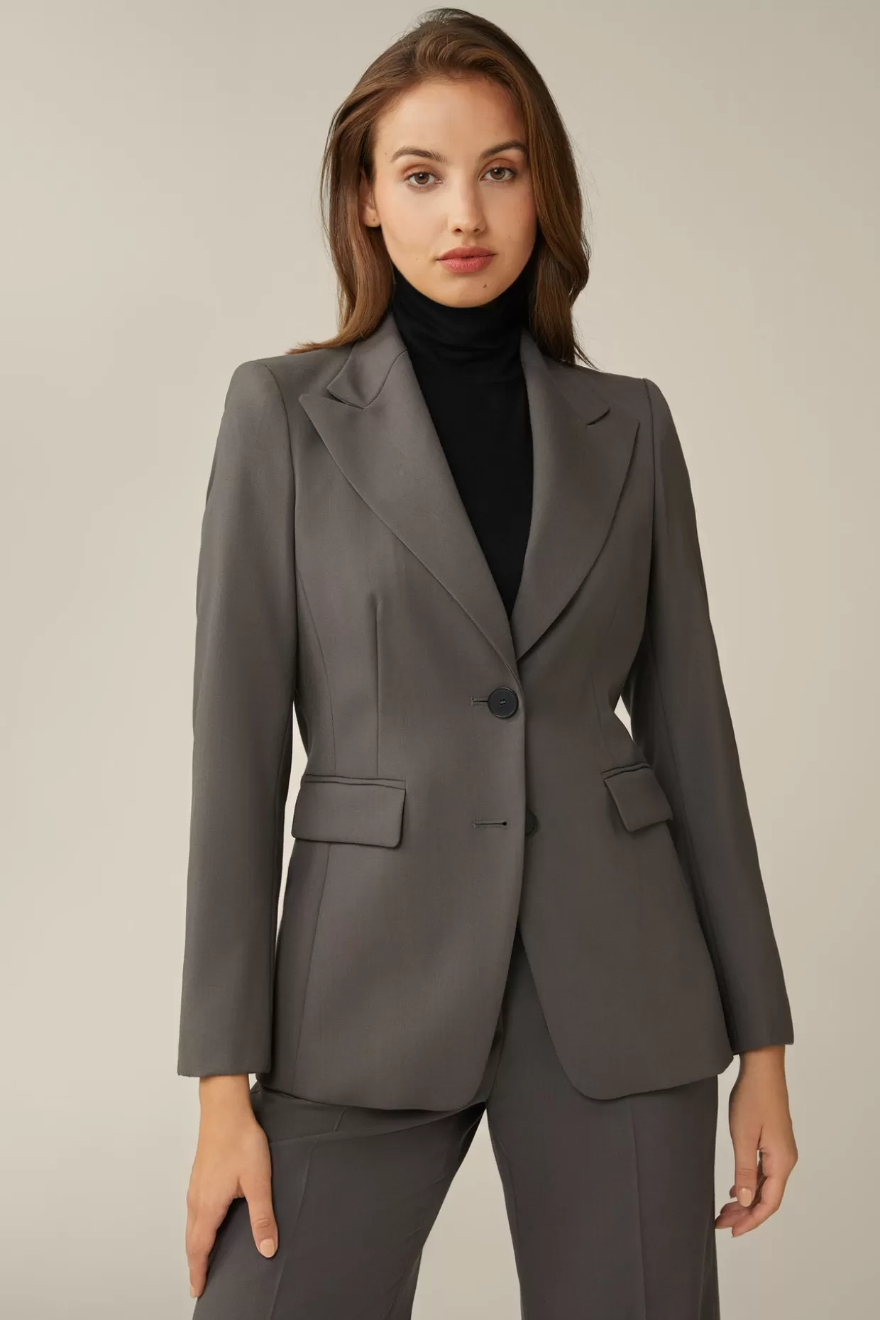 Damen Windsor Schurwoll-Blazer In Taupe