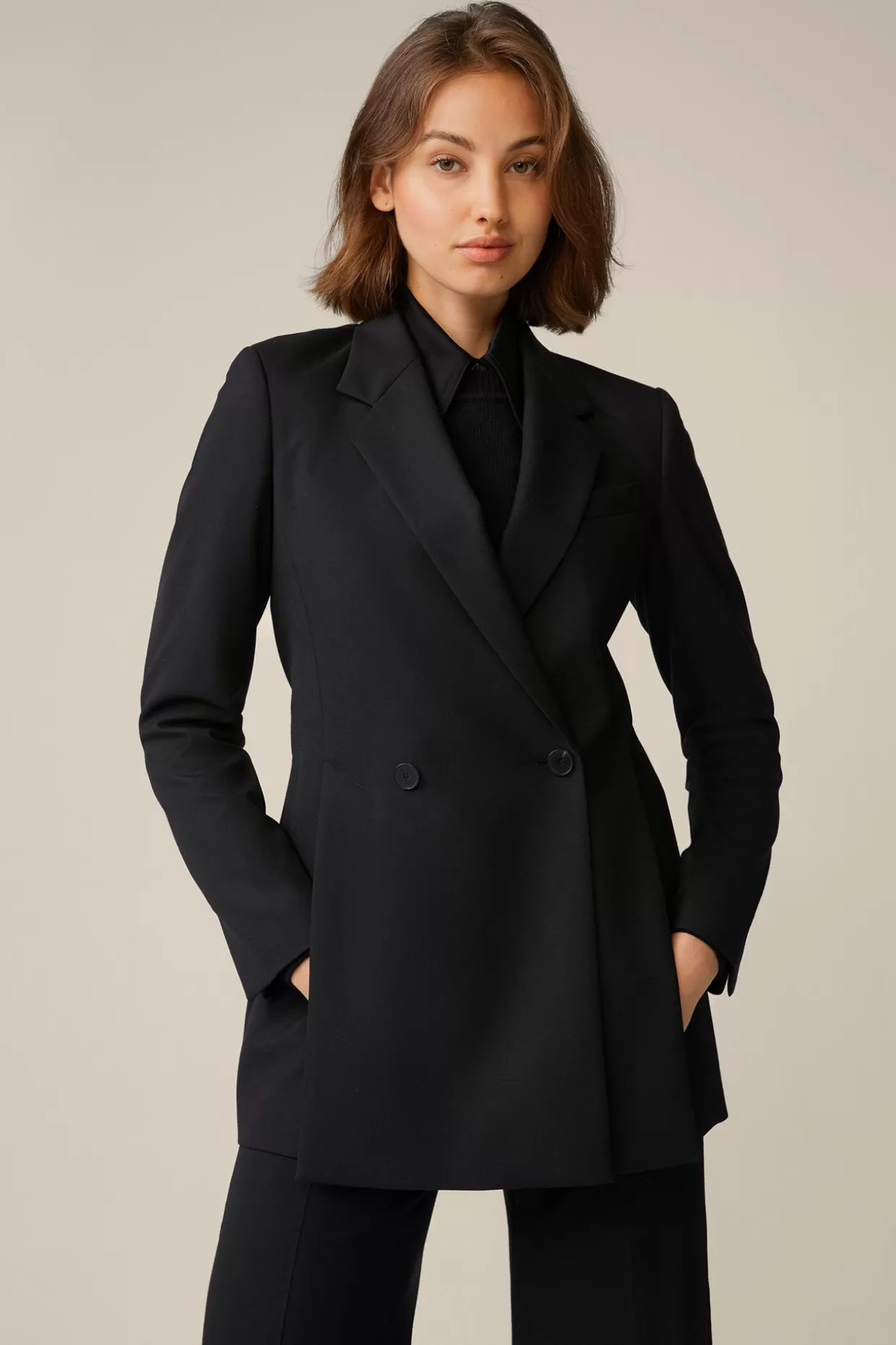 Damen Windsor Schurwoll-Doppelreiher-Blazer In