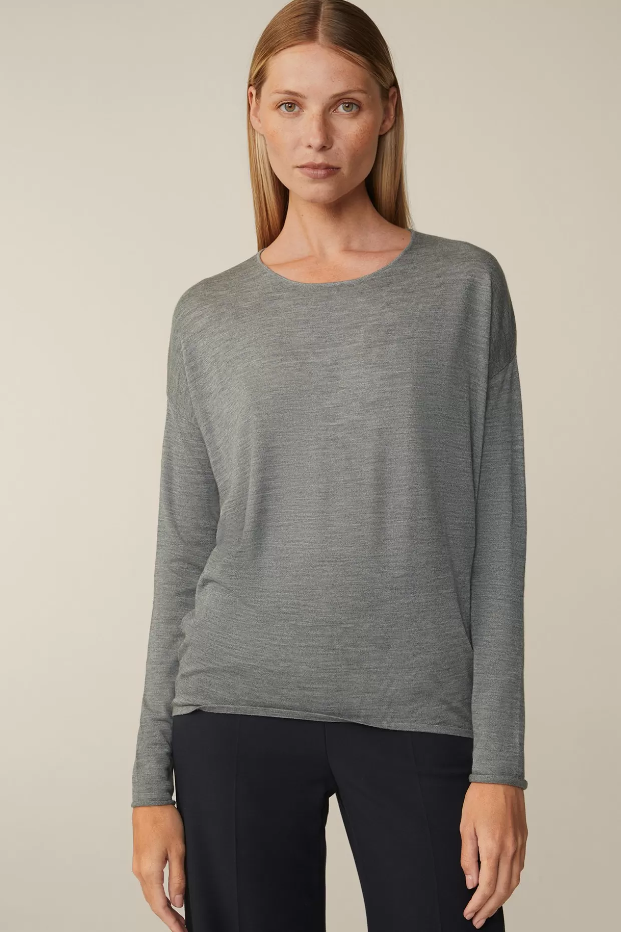 Damen Windsor Schurwoll-Seidenmix-Pullover In