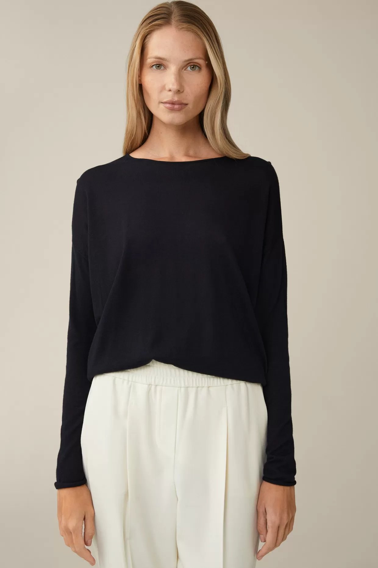 Damen Windsor Schurwoll-Seidenmix-Pullover In