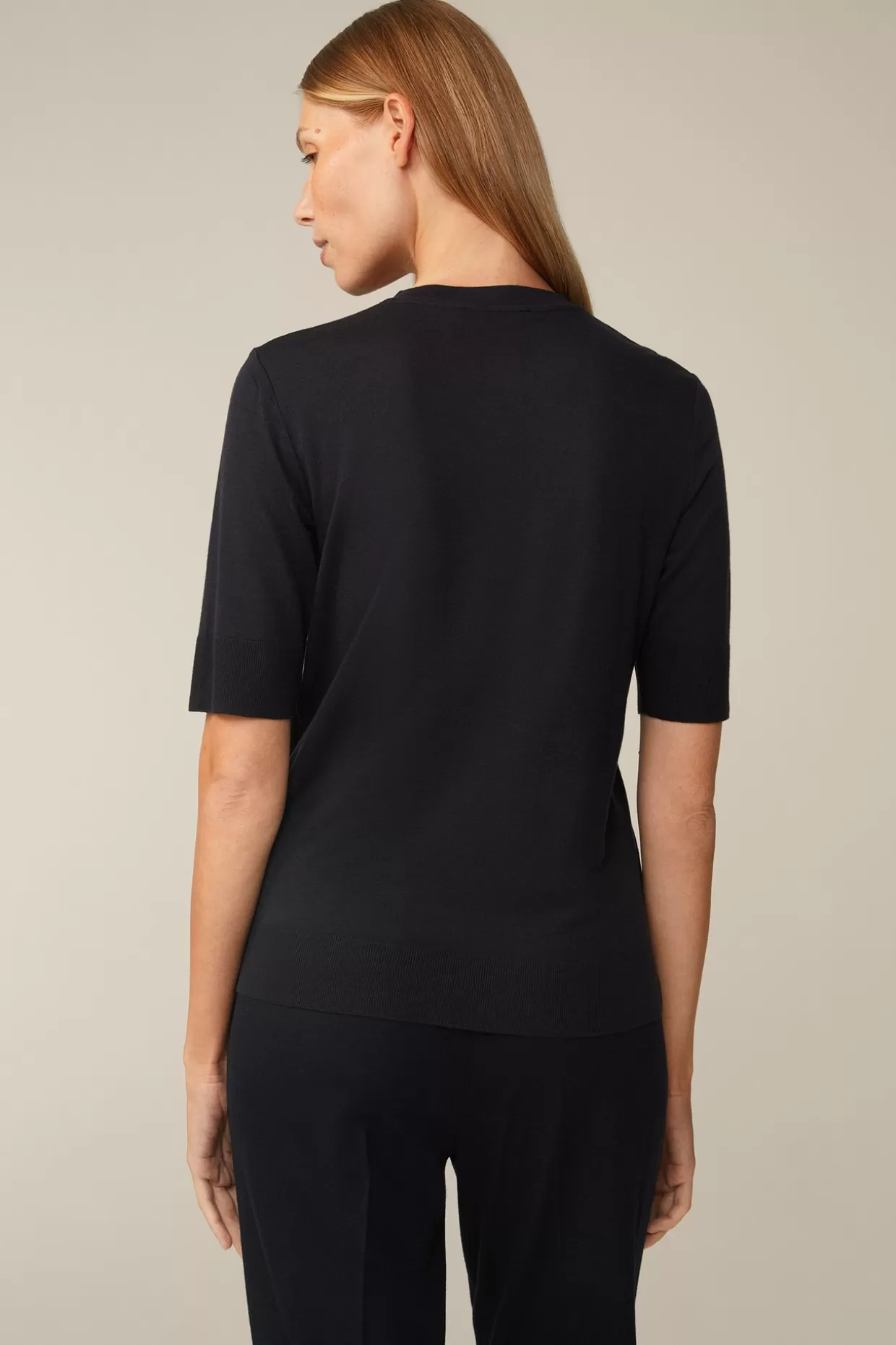 Damen Windsor Tencel-Wollmix-Kurzarm-Shirt In