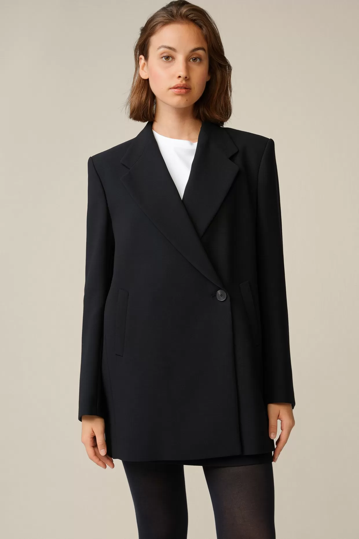 Damen Windsor Wollcrepe-Longblazer In