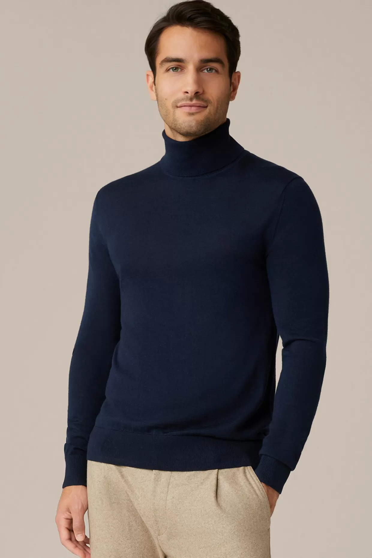 Herren Windsor Woll-Rollkragen-Pullover Nando Mit Seide Und Cashmere In