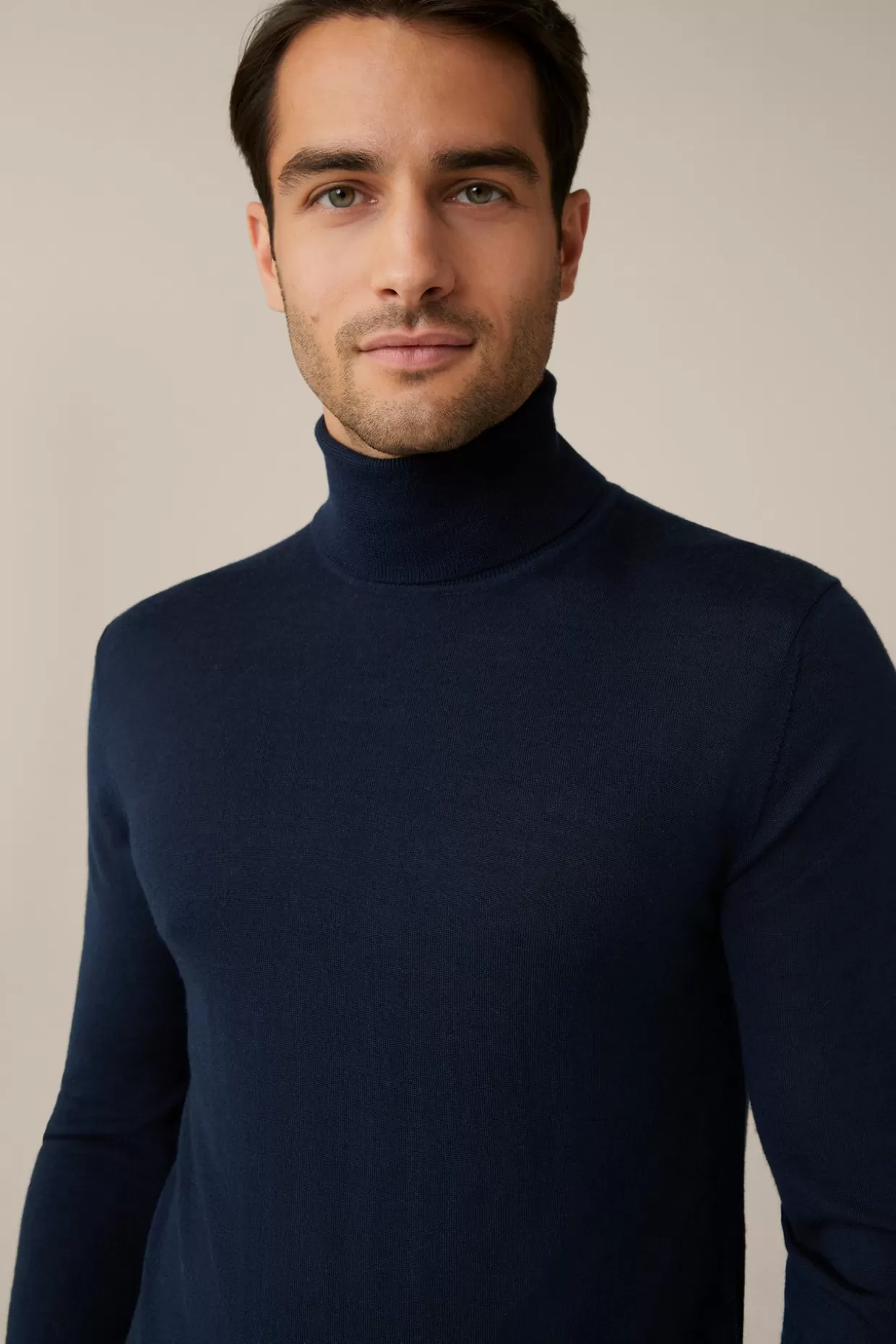 Herren Windsor Woll-Rollkragen-Pullover Nando Mit Seide Und Cashmere In