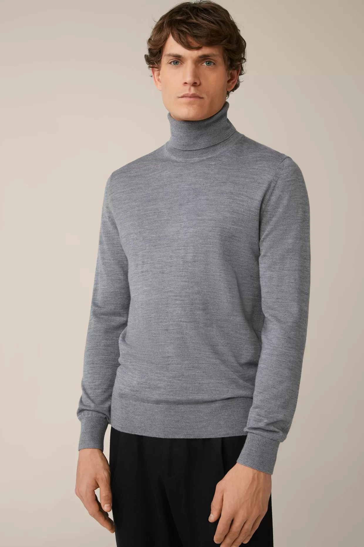 Herren Windsor Woll-Rollkragen-Pullover Nando Mit Seide Und Cashmere In